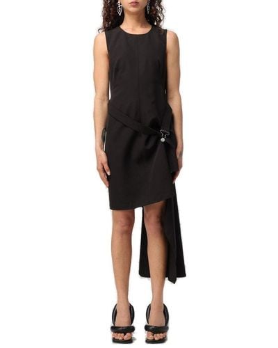 Moschino Jeans Sleeveless Asymmetric Hem Mini Dress - Black