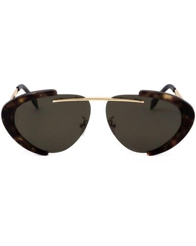 Fendi Oval Frame Sunglasses - Black