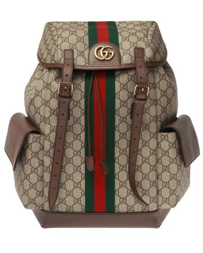 Gucci Ophidia Medium Gg Supreme Canvas Backpack - Brown