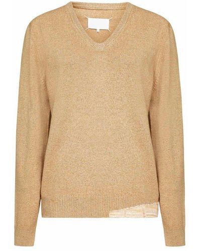 Maison Margiela Wool And Cashmere Blend Sweater - Natural