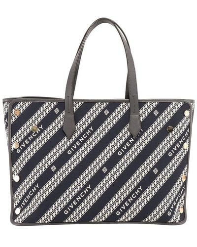 Givenchy Medium Bond Logo Tote Bag - Blue