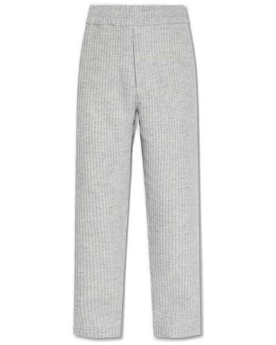 Emporio Armani Ribbed Knitted Track Pants - Gray