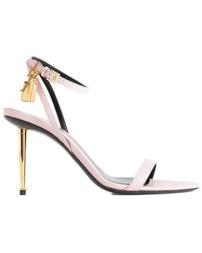 Tom Ford Padlock Ankle Strapped Sandals - White