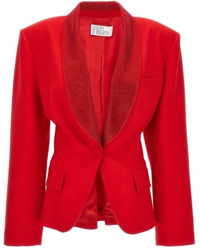 GIUSEPPE DI MORABITO Embellished Long Sleeved Blazer - Red