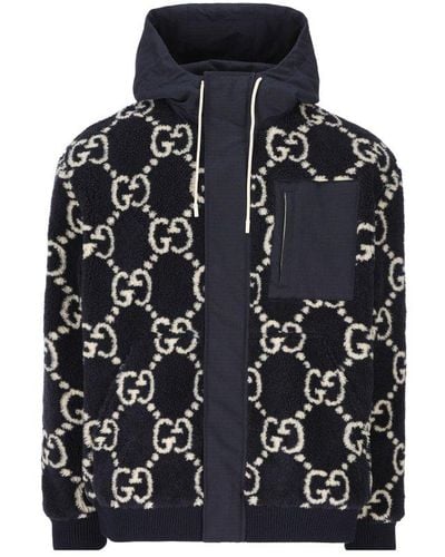 Gucci GG Monogram Hooded Jacket - Black