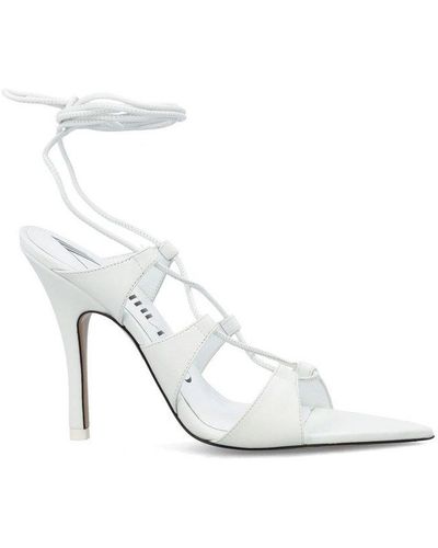 The Attico Renee Ankle Strap Sandals - White