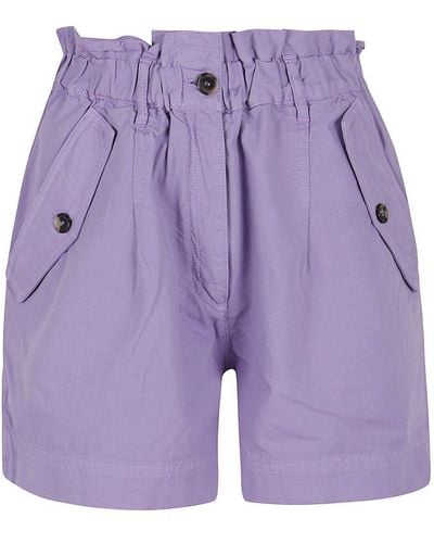 KENZO Purple Paperbag-waist Bermuda Shorts
