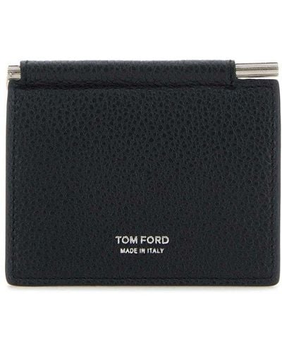 Tom Ford Logo Printed Bifold Wallet - Black