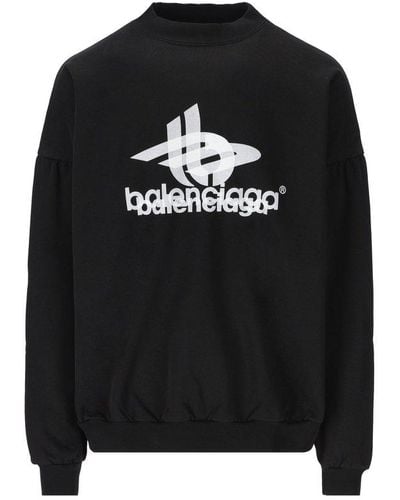 Balenciaga Layered Sports Crewneck Sweatshirt - Black