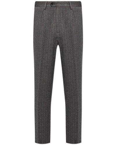 Etro Straight-leg Striped Pattern Trousers - Grey