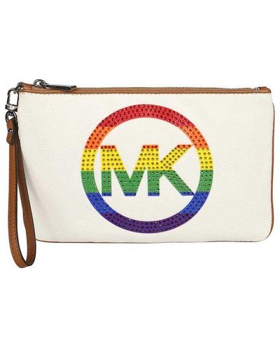 MICHAEL Michael Kors Logo Print Flat Pouch - White