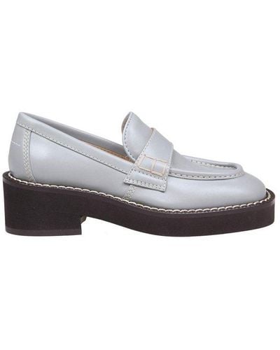 MM6 by Maison Martin Margiela Topstitched Slip-on Loafers - Gray