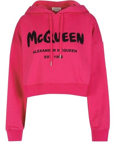 Alexander McQueen Fuchsia Mcqueen Graffiti Hoodie - Pink