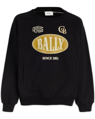 Bally Logo Printed Crewneck Sweatshirt - Black