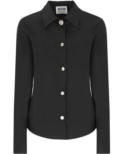 Moschino Jeans Long-sleeved Button-up Shirt - Black