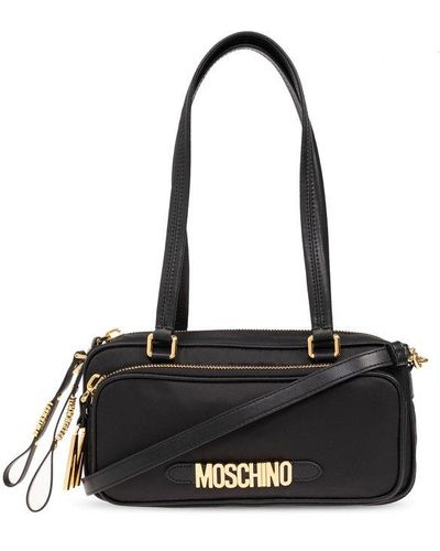 Moschino Logo Lettering Top Handle Bag - Black