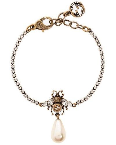 Gucci Bee Bracelet With Pearl - Metallic