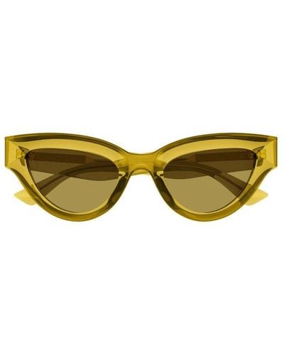 Bottega Veneta Sharp Cat Eye Sunglasses - Green