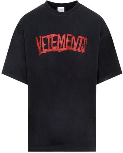 Vetements Worldtour Logo T-shirt Tshirt - Black