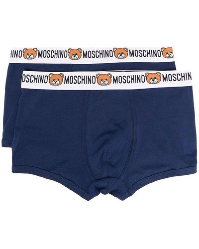 Moschino Teddy Logo Waistband Briefs - Blue