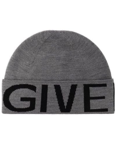 Givenchy Wool Beanie With Logo - Grey