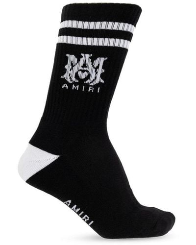 Amiri Socks With Logo, - Black