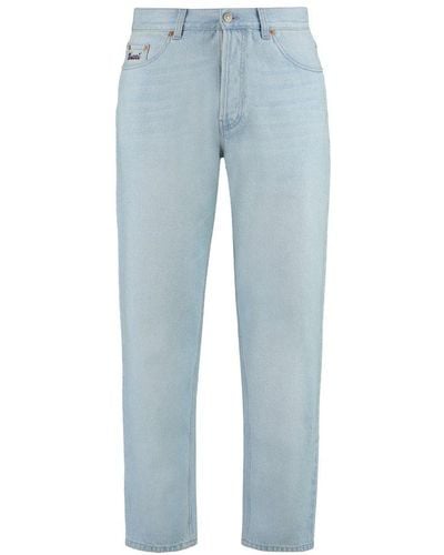 Gucci High-waisted Cropped-leg Jeans - Blue