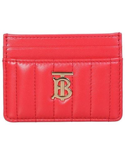Burberry Tb Logo Plaque Padded Cardholder - Red