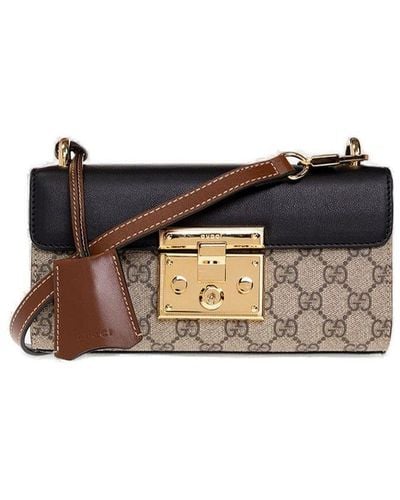 Shop the Padlock Gucci Signature medium shoulder bag by Gucci. A structured  shoulder bag with a strap that secures with …