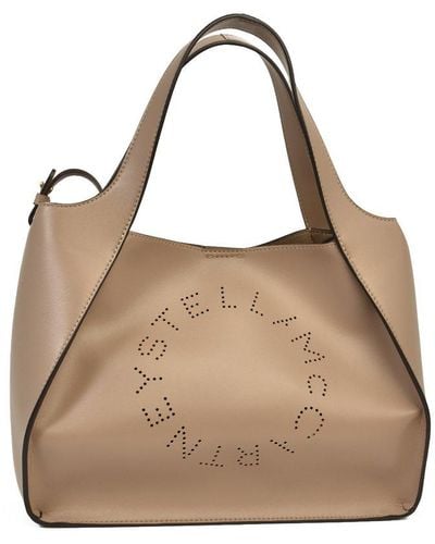 Stella McCartney Logo Detailed Crossbody Bag - Natural
