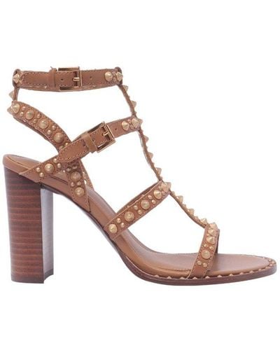 Ash Studded High-heeled Sandals - Brown