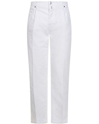 Incotex Pleated Straight-leg Pants - White
