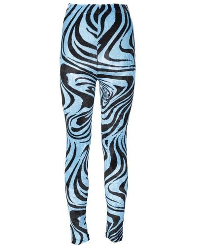 Philosophy Di Lorenzo Serafini Zebra Printed Trousers - Blue