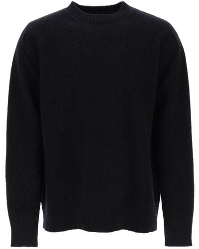 OAMC Logo Intarsia-knit Crewneck Sweater - Black