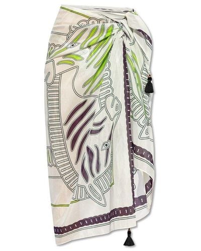 Tory Burch Patterned Pareo - White