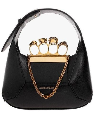 Alexander McQueen The Jeweled Mini Tote Bag - Black