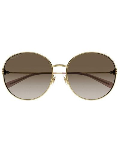 Gucci Round Frame Sunglasses - Metallic