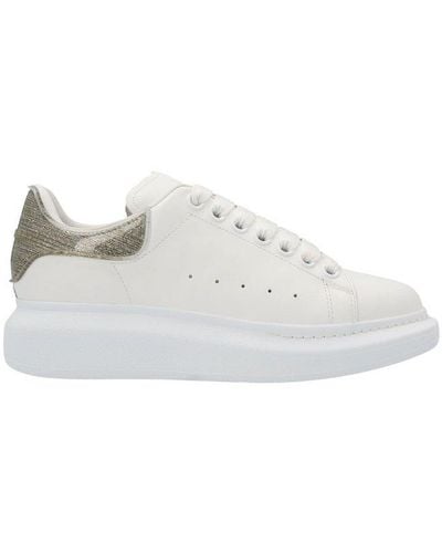 Alexander McQueen Oversized Glitter Detailed Low-top Sneakers - White