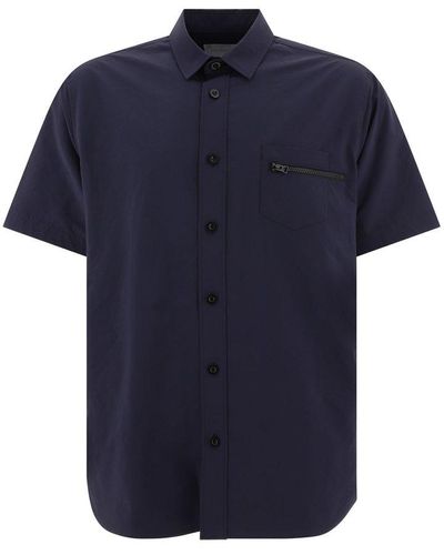 Sacai Shirt With Zip Details - Blue