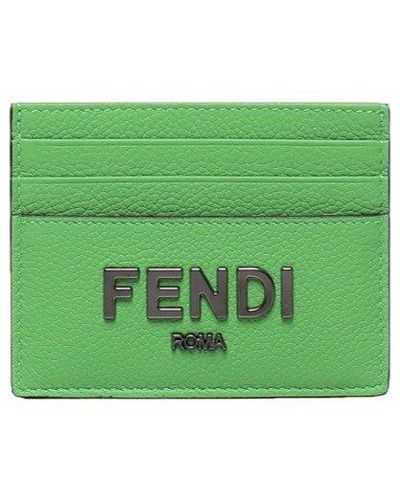 Fendi Signature Card Holder - Green
