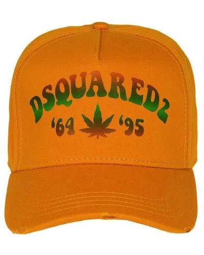 DSquared² Logo Embroidered Baseball Cap - Orange