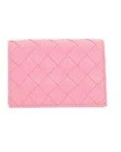 Bottega Veneta Woven Business Card Case - Pink