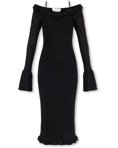 Blumarine Wool Dress With Scarf - Black