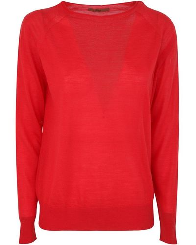 Nuur Roberto Collina Boat-neck Knit Jumper - Red