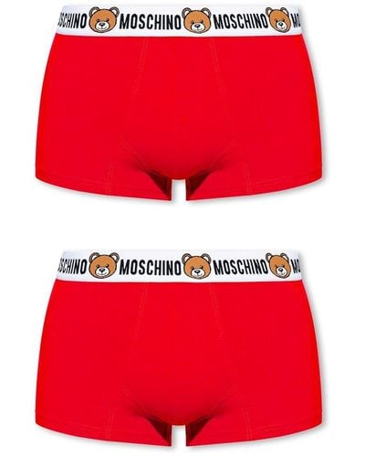Moschino Logo Waistband 2-pack Boxers - Red
