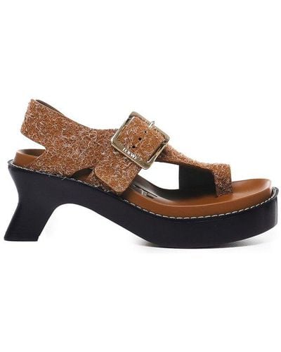 Loewe Ease Heeled Sandals - Brown