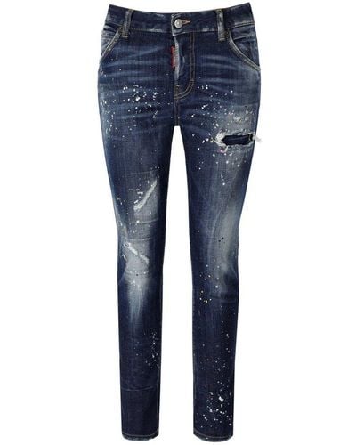 DSquared² Cool Girl Cropped Blue Jeans