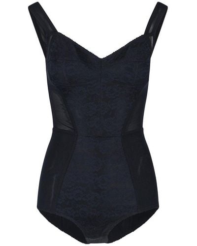Dolce & Gabbana Lace Detail Bodysuit - Blue