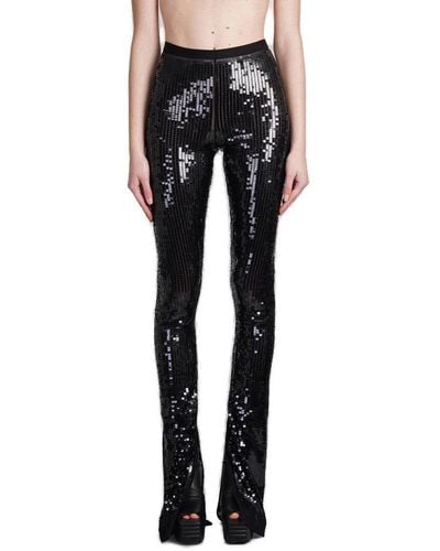 Rick Owens Mid-rise Sequined Trousers - Black