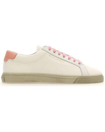Saint Laurent Andy Lace-up Sneakers - White